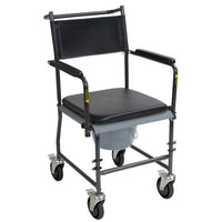 Commode chair with Four wheels (4 locks)