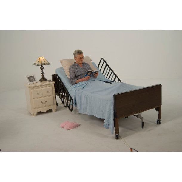 Full electric adjustable hospital bed for home use, ideal for elderly and tall patients