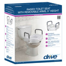 2-in-1 Locking Raised Toilet Seat 4" with Tool-free Removable Arms