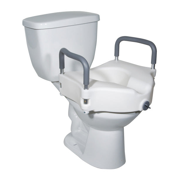 2-in-1 Locking Raised Toilet Seat 4" with Tool-free Removable Arms