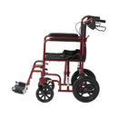 Medline Basic Aluminum Transport Chair with Permanent Full-Length Arms, Swing-Away Footrests and 12" Wheels