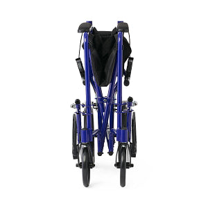 Medline Basic Aluminum Transport Chair with Permanent Full-Length Arms, Swing-Away Footrests and 12" Wheels