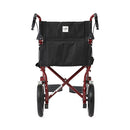 Medline Basic Aluminum Transport Chair with Permanent Full-Length Arms, Swing-Away Footrests and 12" Wheels