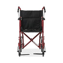 Medline Basic Aluminum Transport Chair with Permanent Full-Length Arms, Swing-Away Footrests and 12" Wheels