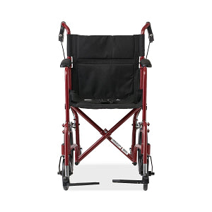 Medline Basic Aluminum Transport Chair with Permanent Full-Length Arms, Swing-Away Footrests and 12" Wheels