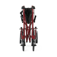 Medline Basic Aluminum Transport Chair with Permanent Full-Length Arms, Swing-Away Footrests and 12" Wheels