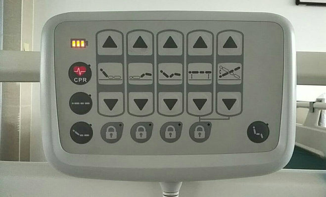 High End Fully Electric hospital bed with 5 functions PKG with mattress and 4 PP split side rails with 2 controller rails & nurse assists controller (JJ1065)