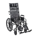 Drive Medical Silver Sport Recliner wheelchair with Vinyl Upholstery