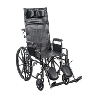 Drive Medical Silver Sport Recliner wheelchair with Vinyl Upholstery