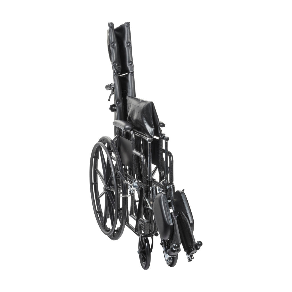 Drive Medical Silver Sport Recliner wheelchair with Vinyl Upholstery