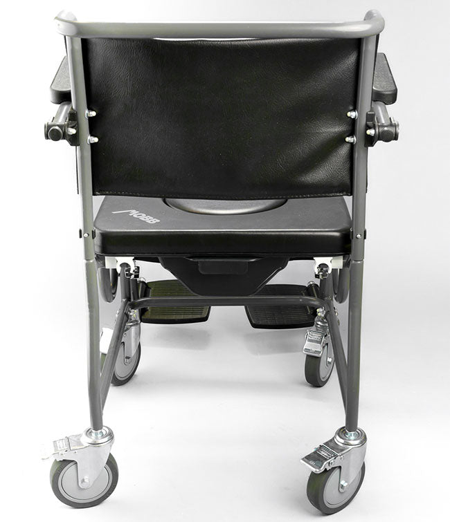 4 Way Padded Steel Commode Chair with Wheels
