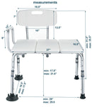 Transfer Bath Bench with Curtain Control: MHSBCS