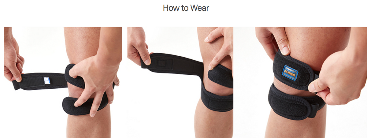 Knee Support Brace With Straps For Running & Sports Double Open Patella Support Pad For Weak Muscles - Black
