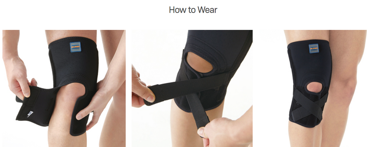 Medical Knee Brace Support With Cross Strap For Sports & Injury Support Adjustable Compression Support With Bi-directional Strap For Soft Tissue Protection - Black