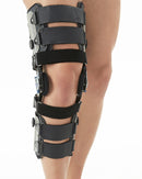 Post Surgery Open Knee Brace With Side Hinges & Dial Pin To Support Fracture (ACL/PCL), Post Surgeries Adjustable Knee Support - Black