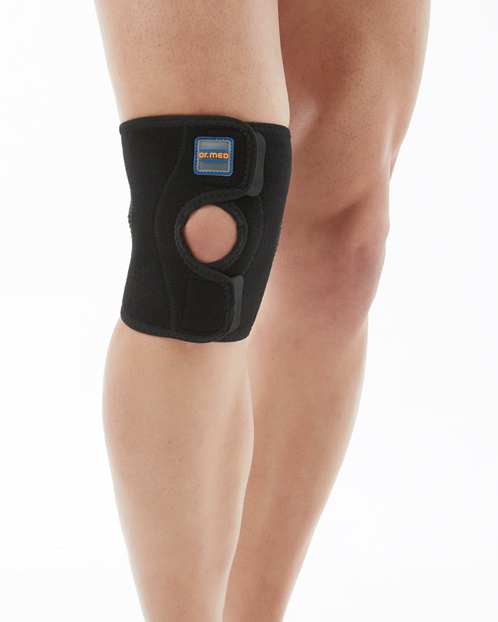 Short Medical Knee Brace With Side Hinges For Soft Tissue Support Post Operation & Surgeries Neoprene Knee Sleeve - Black