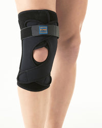 Medical Cross Knee Support Brace For Injury Protection & Soft Weak Muscle Breathable Compression Brace For Sports & Weightlifting - Black