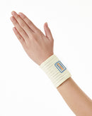 Dr Med Elastic Wrist Wrap -White | Wrist Compression and Support Wrap for Sprains, Strains, Tendonitis, Arthritis, Soft Tissue and Slight Distortions.