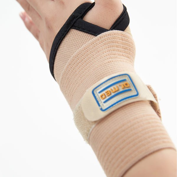 Dr. Med Elastic Wrist Wrap for Carpal Tunnel Pain | Wrist Compression Sleeve for Tendonitis, Bursitis, Osteoarthritis Slight distortions, Sprains & Strains in the wrist
