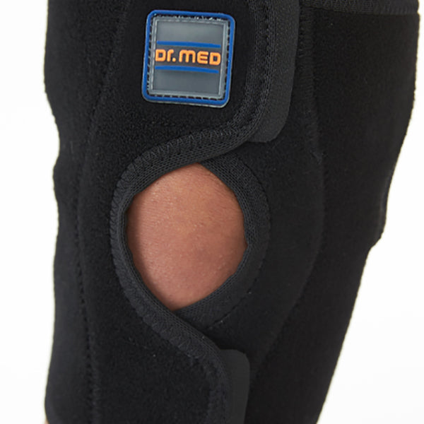Short Medical Knee Brace With Side Hinges For Soft Tissue Support Post Operation & Surgeries Neoprene Knee Sleeve - Black