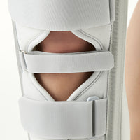 Leg Support Brace For Fracture, Post Surgery Short Length Velcro Strap Support To Knee & Leg - White