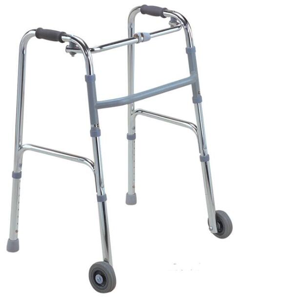 Lightweight Folding Walker With Front Wheels Mobility Standing Aid For Elderly, Senior & Injured People
