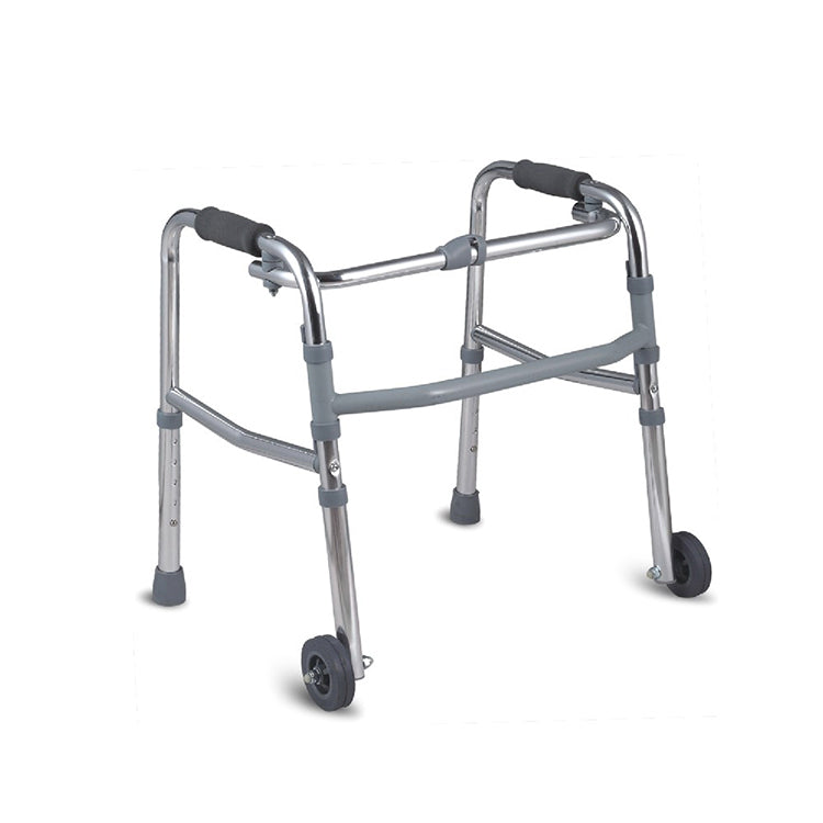 Lightweight Folding Walker With Front Wheels Mobility Standing Aid For Elderly, Senior & Injured People